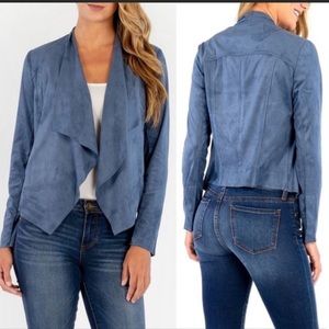 Blue faux suede jacket from Nordstrom